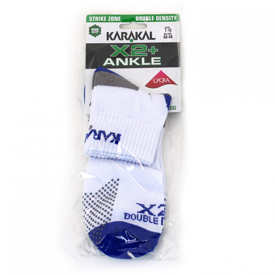 Спортивные носки Karakal Носки Karakal X2+ Ancle Socks - White and Blue KC532