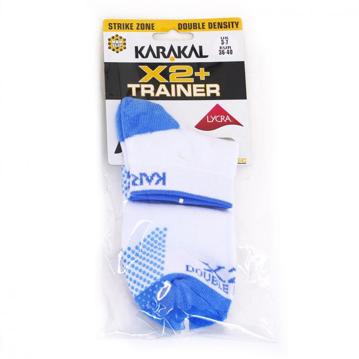 Спортивные носки Karakal Носки Karakal X2+ Trainer Socks - White and Blue KC536