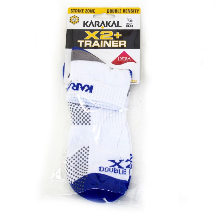 Спортивные носки Karakal Носки Karakal X2+ Mens Trainer Socks - White and Blue KC533