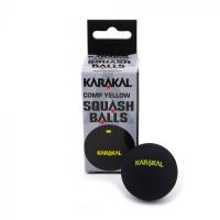 Мяч для сквоша Karakal Черный, 1 желтая точка в упаковке 2 шт.